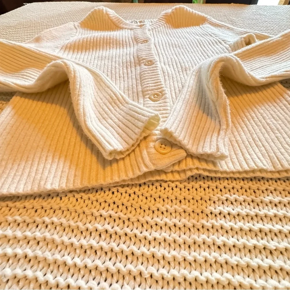 💖 Only - Cream Ribbed Cropped Cardigan - Picture 5 of 9